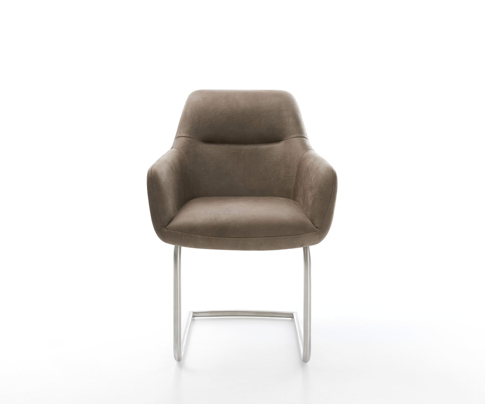 Cantilever Pejo-Flex microvelours taupe vintage pied cantilever rond acier inoxydable brossé ressorts ensachés 1 Cantilever Pejo-Flex microvelours taupe vintage pied cantilever rond acier inoxydable brossé ressorts ensachés 1