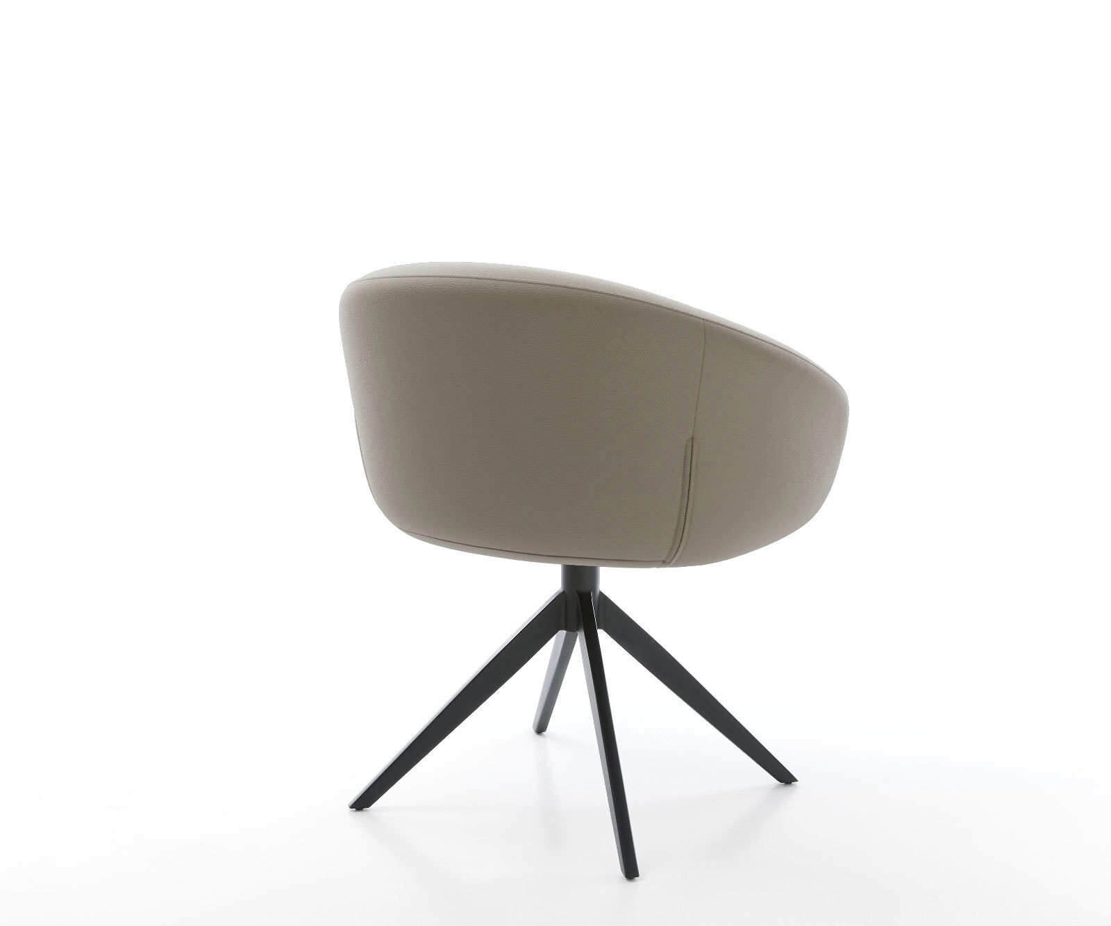 Chaise-pivotante Vinka-Flex cuir de vache couleur boue pied croisé large noir pivotement sur 360° fonction bascule ressorts ensachés 4