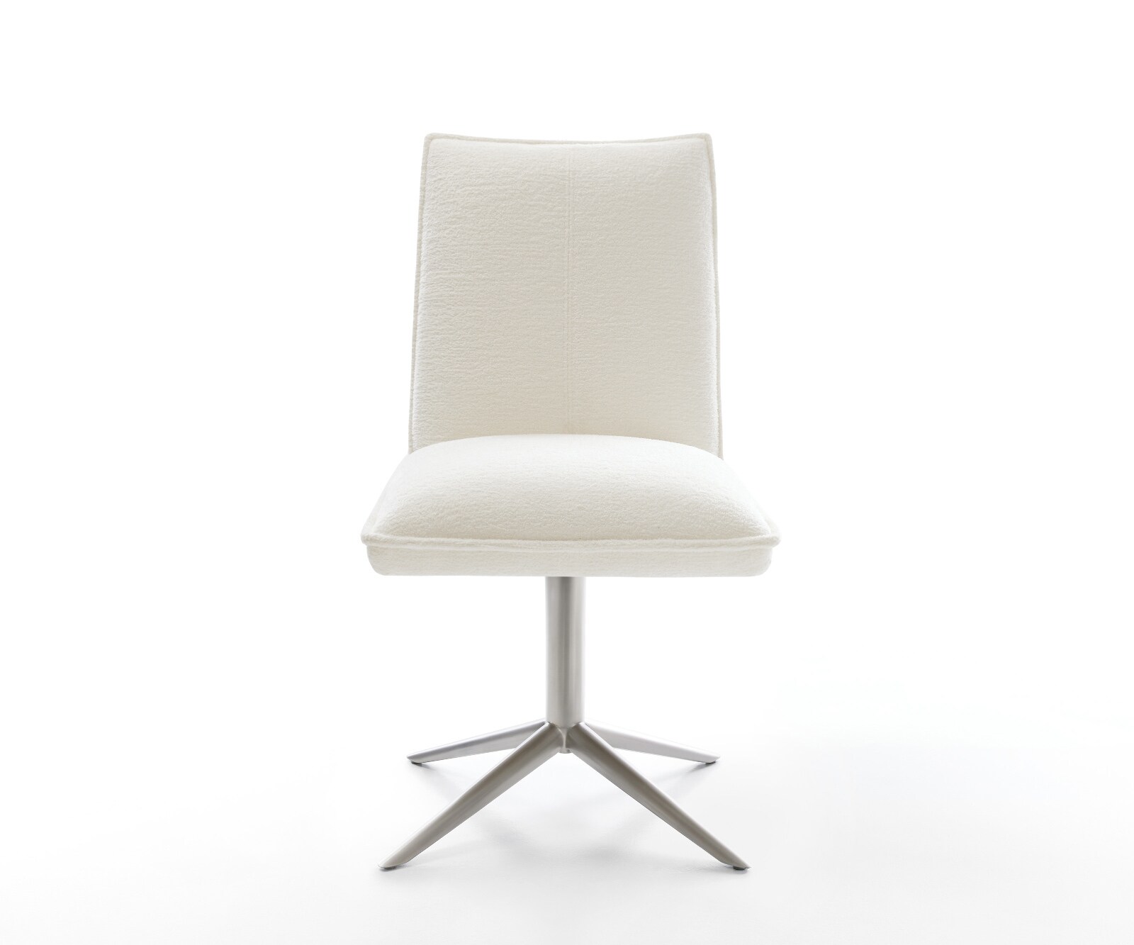 Chaise-pivotante Lelio-Flex bouclé doux beige pied de chaise 4 branches acier inoxydable pivotement sur 360° fonction bascule resorts ensachés 1