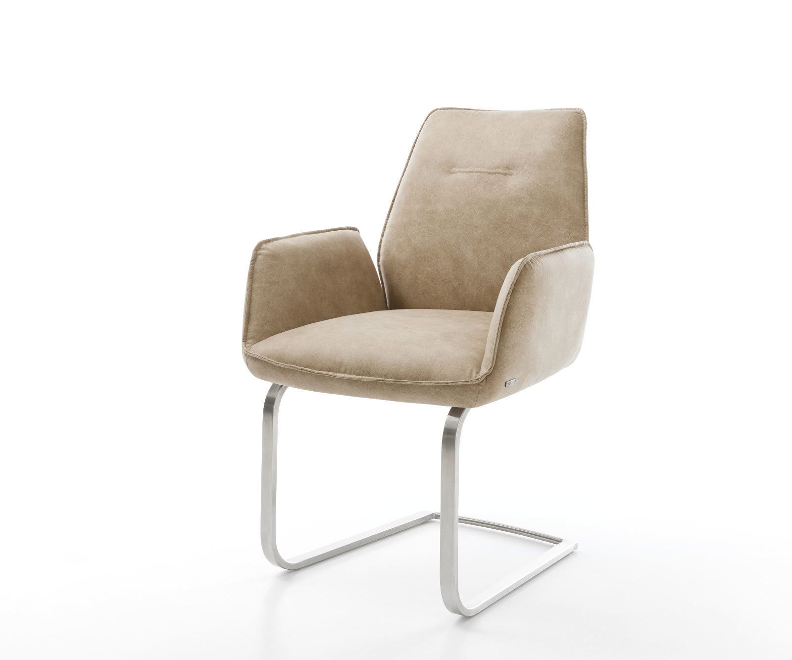 Cantilever Zoa-Flex microvelours beige vintage pied cantilever plat acier inoxydable brossé ressorts ensachés Cantilever Zoa-Flex microvelours beige vintage pied cantilever plat acier inoxydable brossé ressorts ensachés