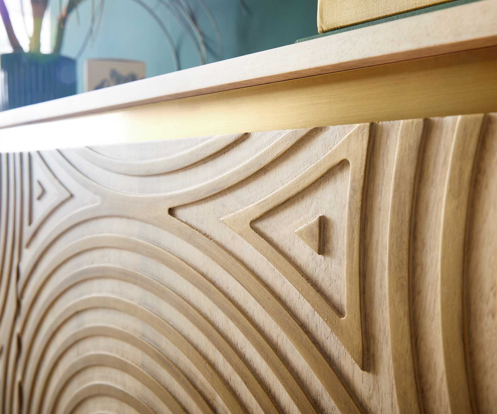 Buffet Budaya 175 cm Mango naturel 3 portes pied conique 7