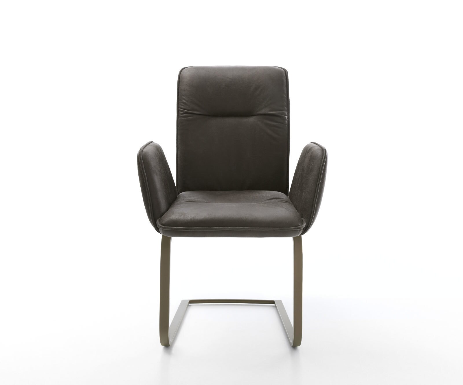 Cantilever Vinja-Flex microvelours anthracite vintage pied cantilever plat aspect titane 2