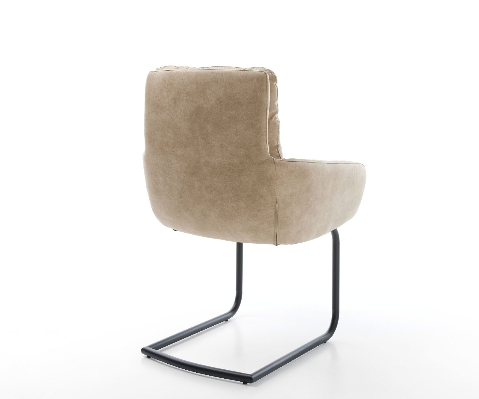 Cantilever Abelia-Flex avec accoudoirs microvelours beige vintage pied cantilever rond noir 5