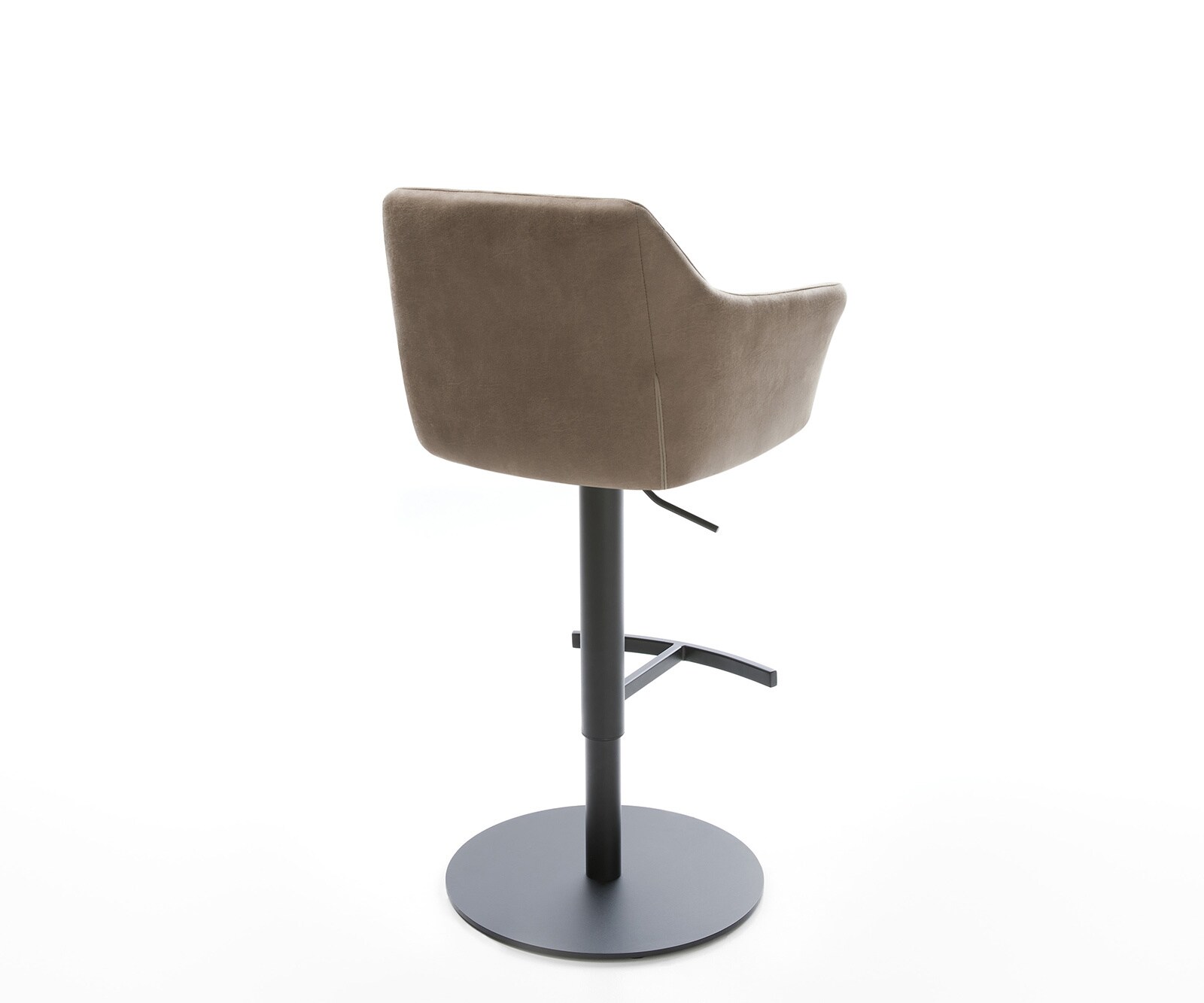 Chaise-de-bar Yulo-Flex vintage taupe base tournante réglable en haut métal 4