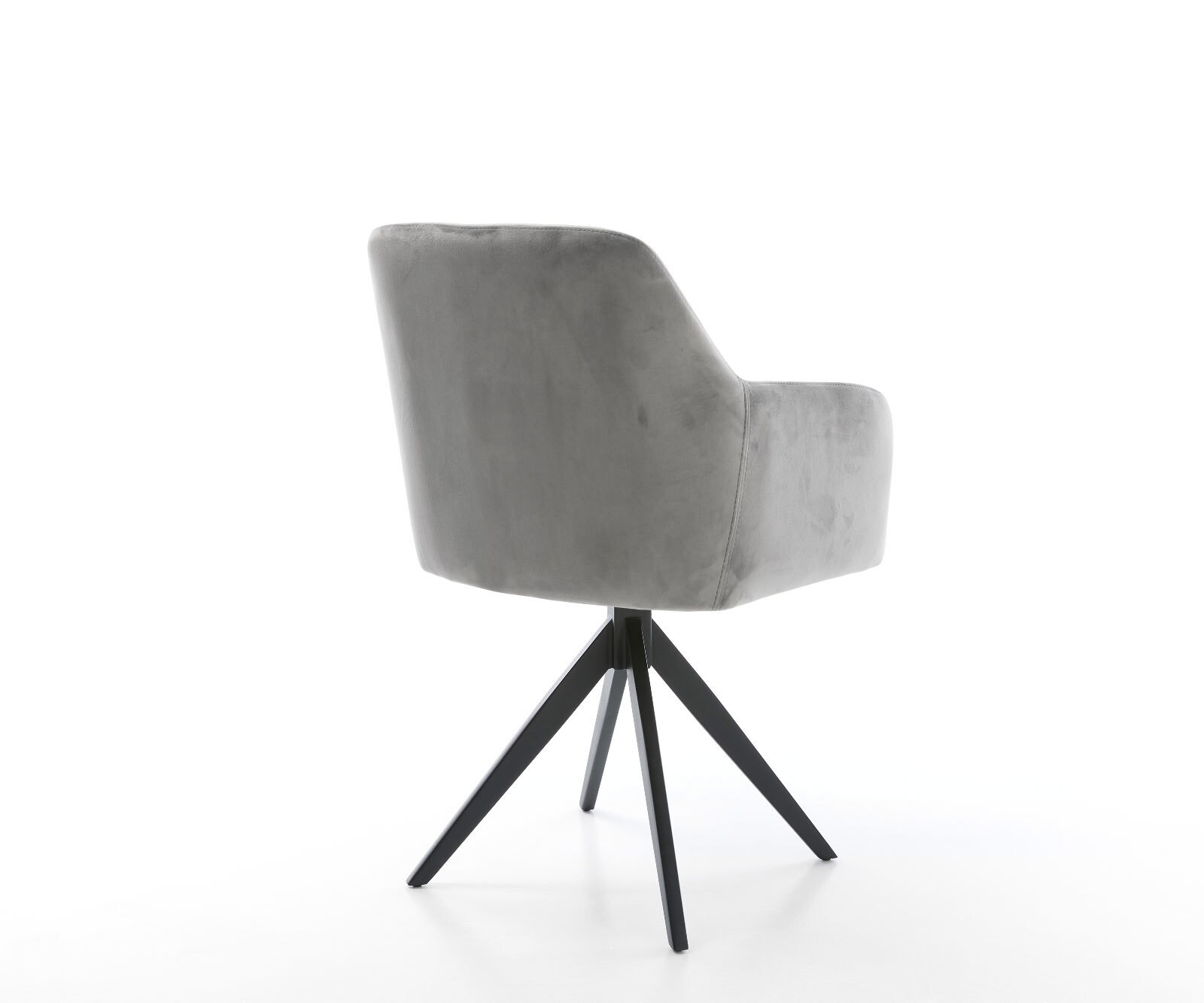 Chaise-de-salle-à-manger Greg-Flex velours gris pied croisé angulaire noir ressorts ensachés 4 Chaise-de-salle-à-manger Greg-Flex velours gris pied croisé angulaire noir ressorts ensachés 4