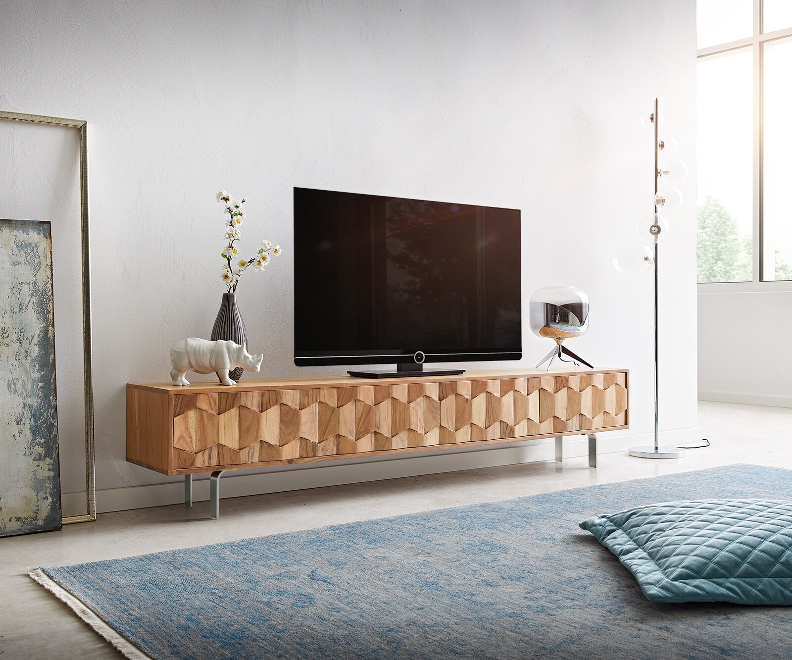 Meuble-TV Fevo en bois massif TV-Board 2