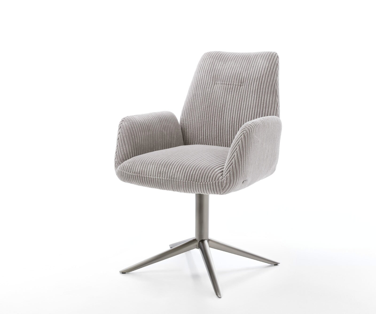 Chaise-pivotante Zoa-Flex côtelé gris argenté pied de chaise 4 branches grafiete pivotement sur 360° fonction bascule ressorts ensachés 1