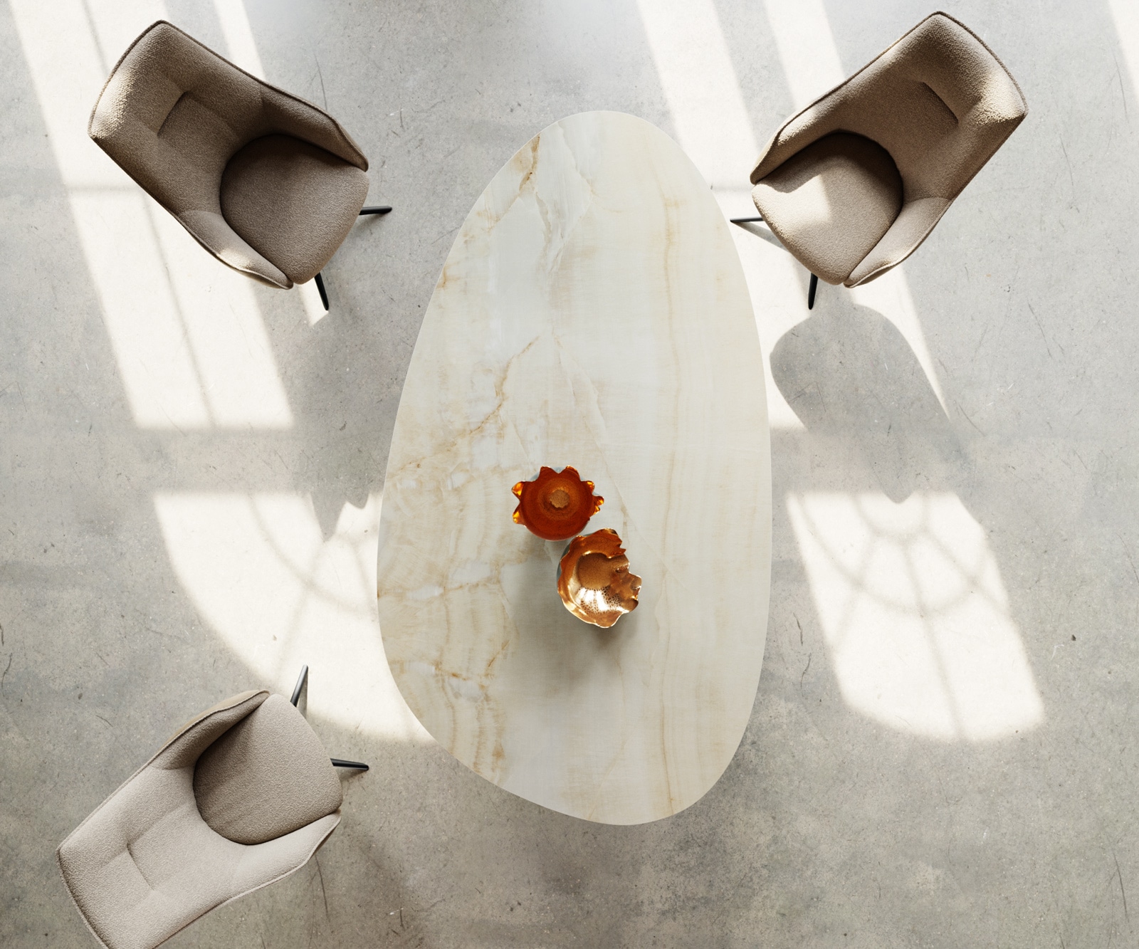 Table à manger Edge Ovale 220x120 Céramique Iris FMG Onice Oro Zenthara anguleux Métal Noir 4