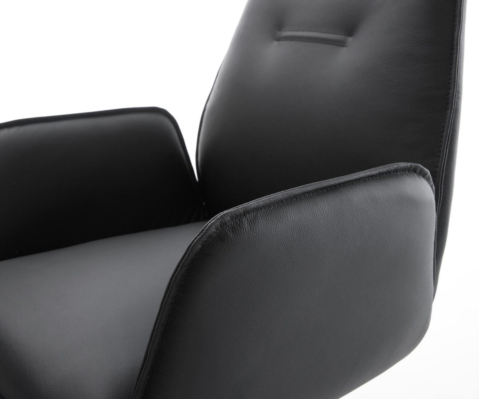Cantilever Zoa-Flex cuir de vache noir pied cantilever plat grafiete 4