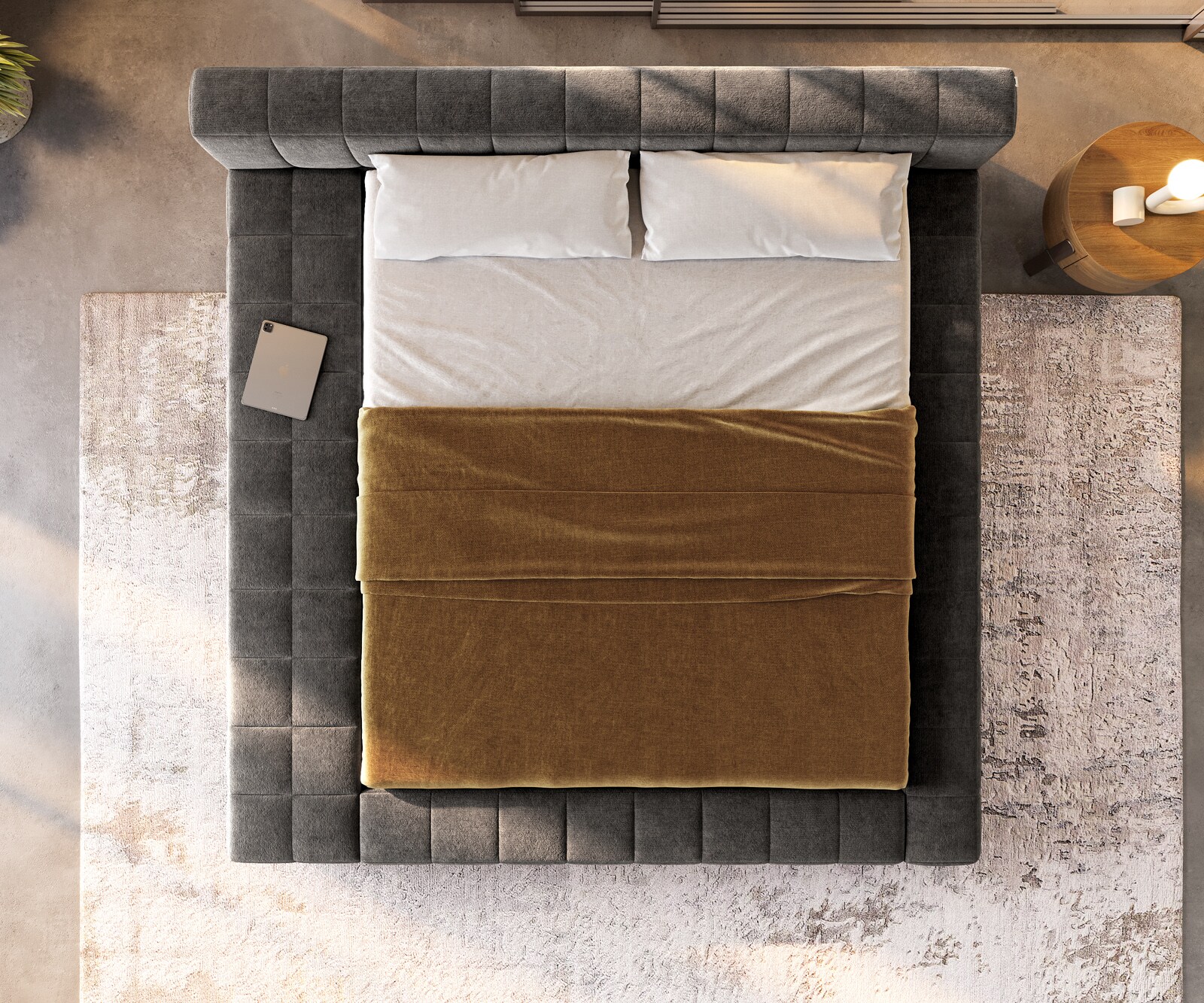 Sommier-rembourré Espazio 180x200 cm Bouclé Soft Boue 5