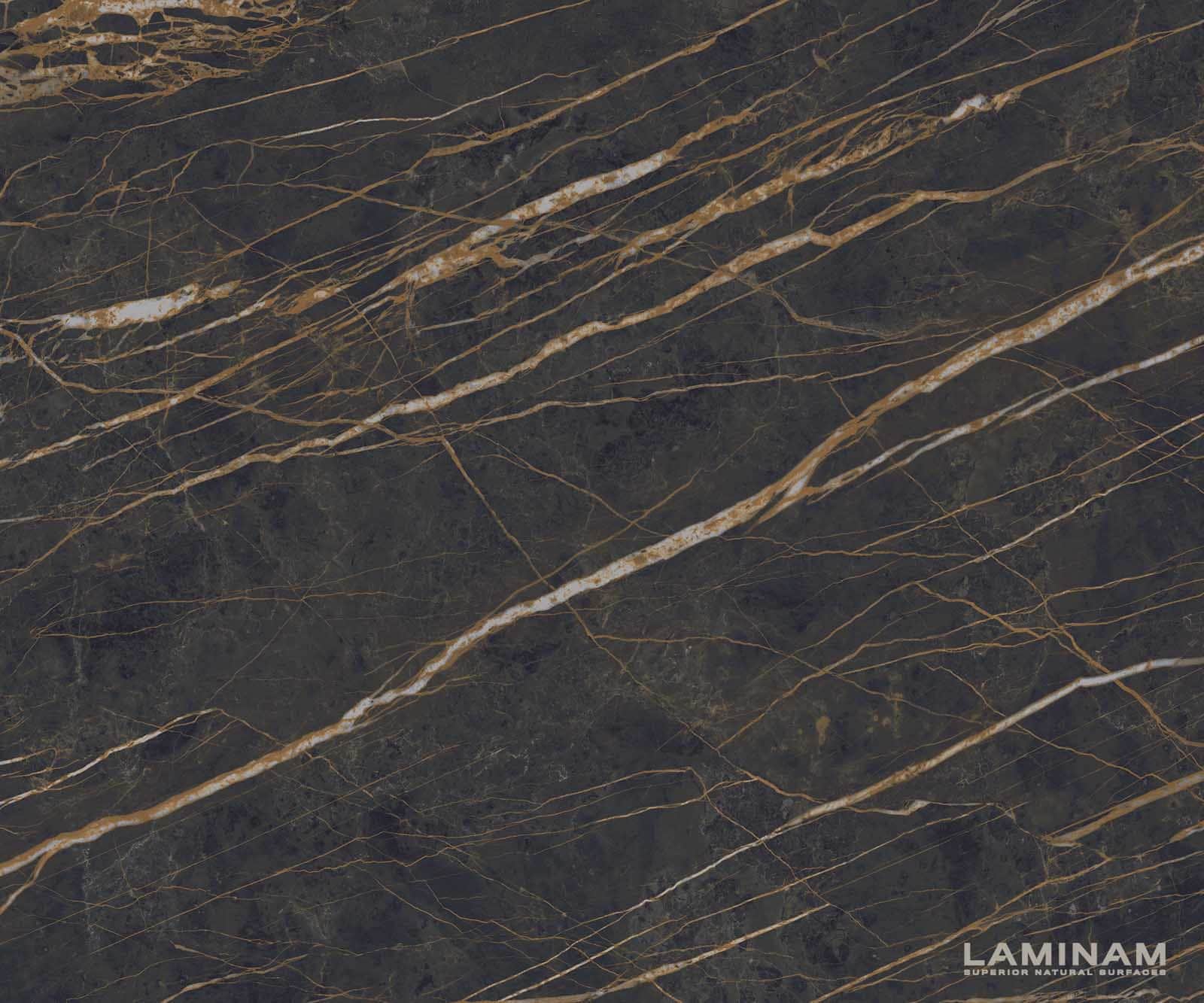 Table-basse Levente 85x85 cm Céramique Laminam®Noir Desir Marron Piétement Métal finition effet titane 3