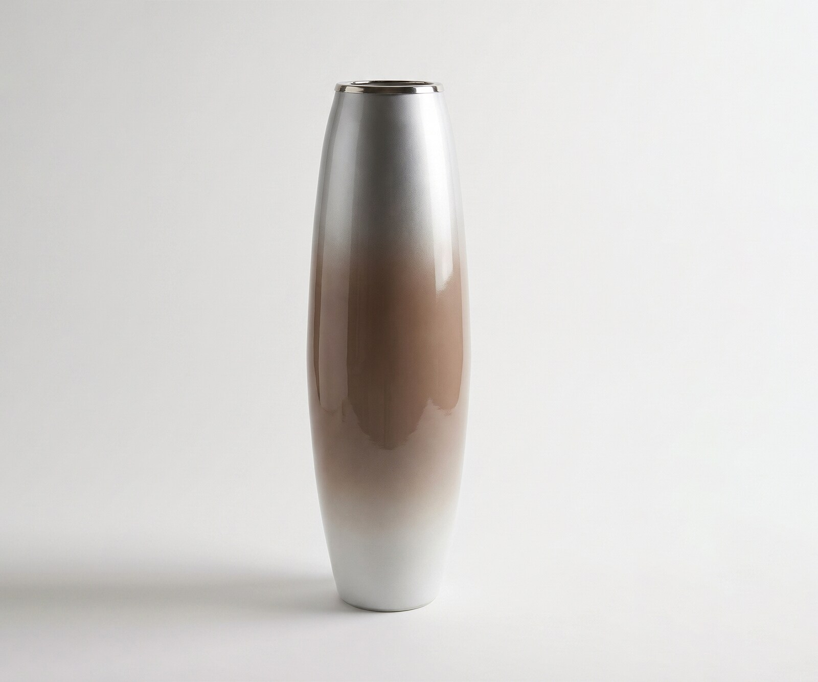 Vase Velino l25 x P25 x H79 cm Verre Mokka Opal Fait main
