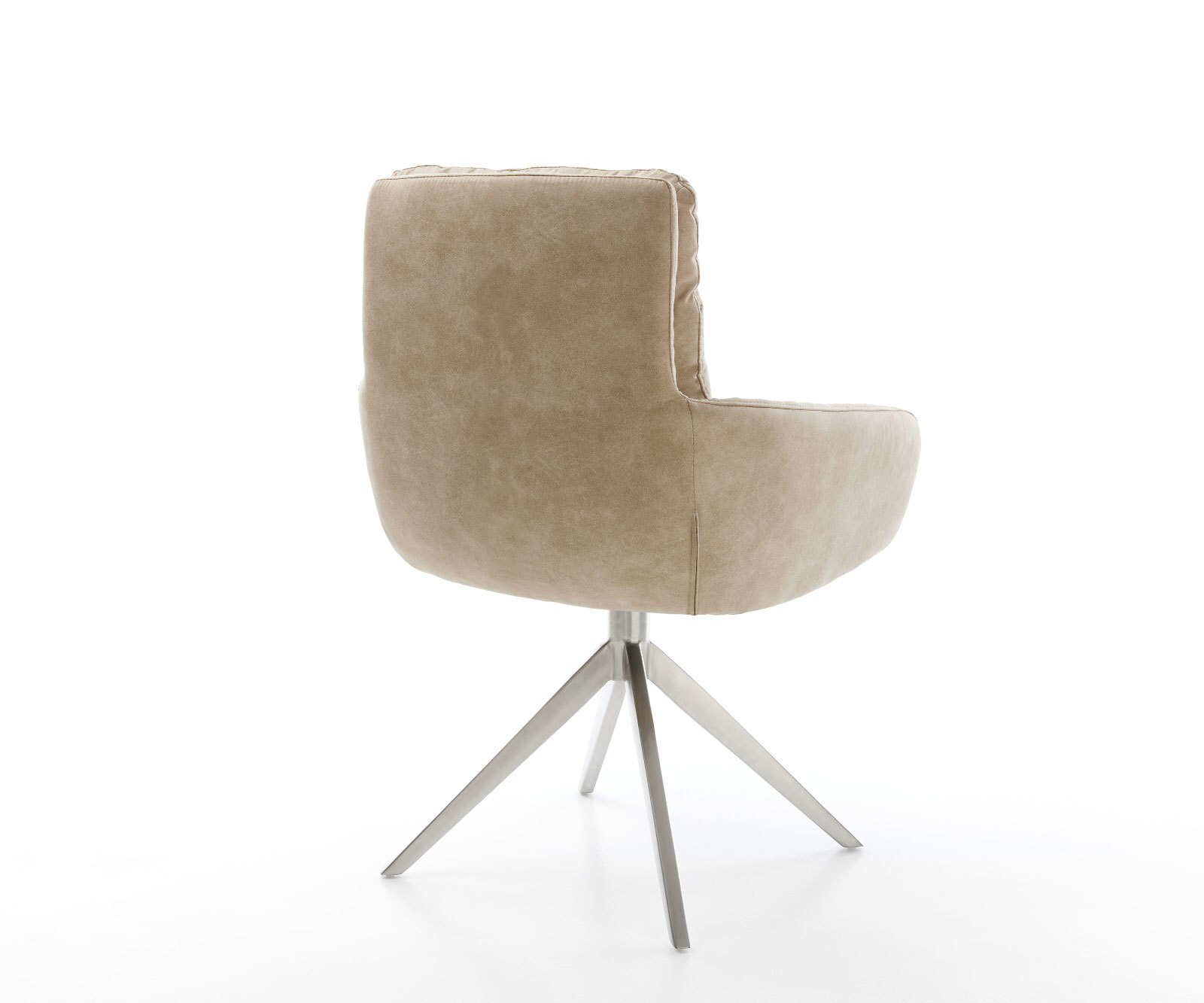 Chaise-pivotante Abelia-Flex microvelours beige vintage pied croisé large acier inoxydable brossé pivotement sur 360° fonction bascule 4 Chaise-pivotante Abelia-Flex microvelours beige vintage pied croisé large acier inoxydable brossé pivotement sur 360° fonction bascule 4