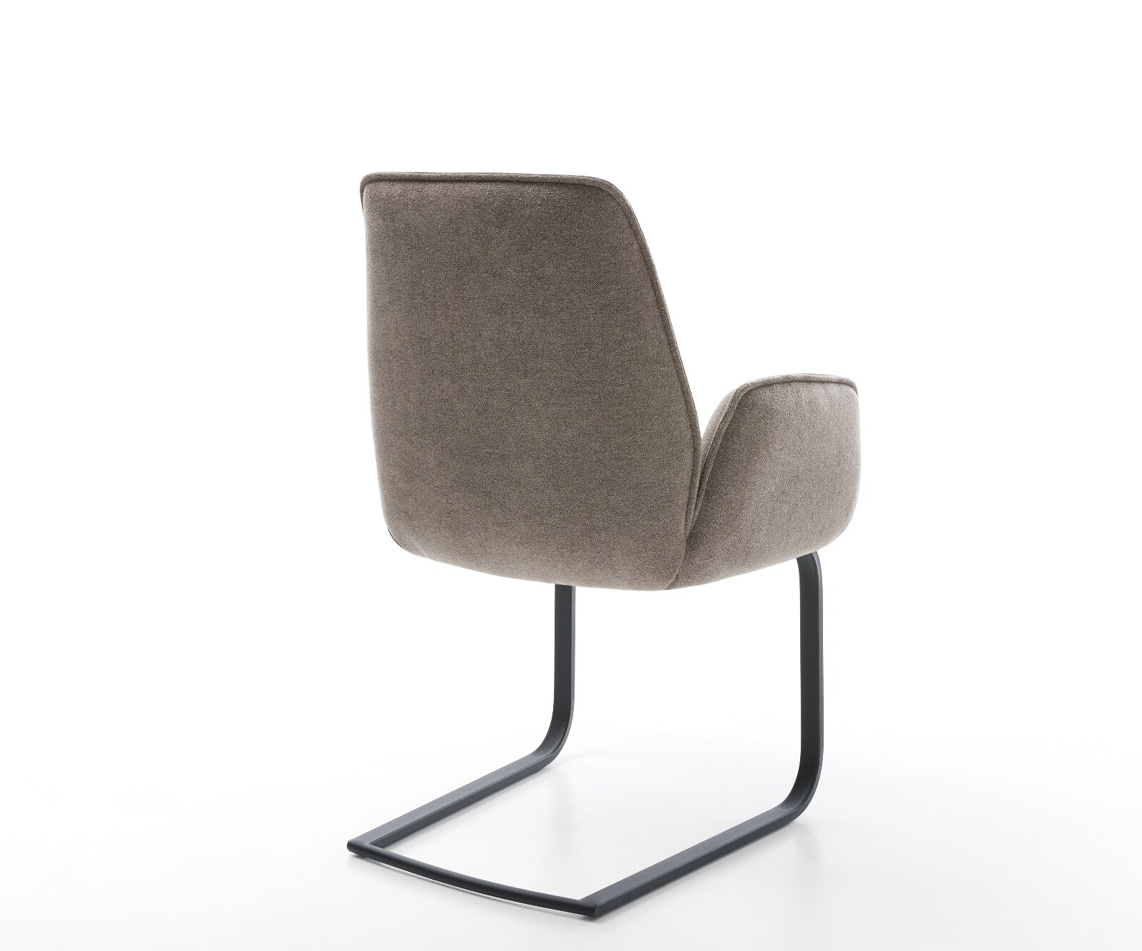 Cantilever Zoa-Flex tissu structuré doux taupe pied cantilever plat noir ressorts ensachés 5