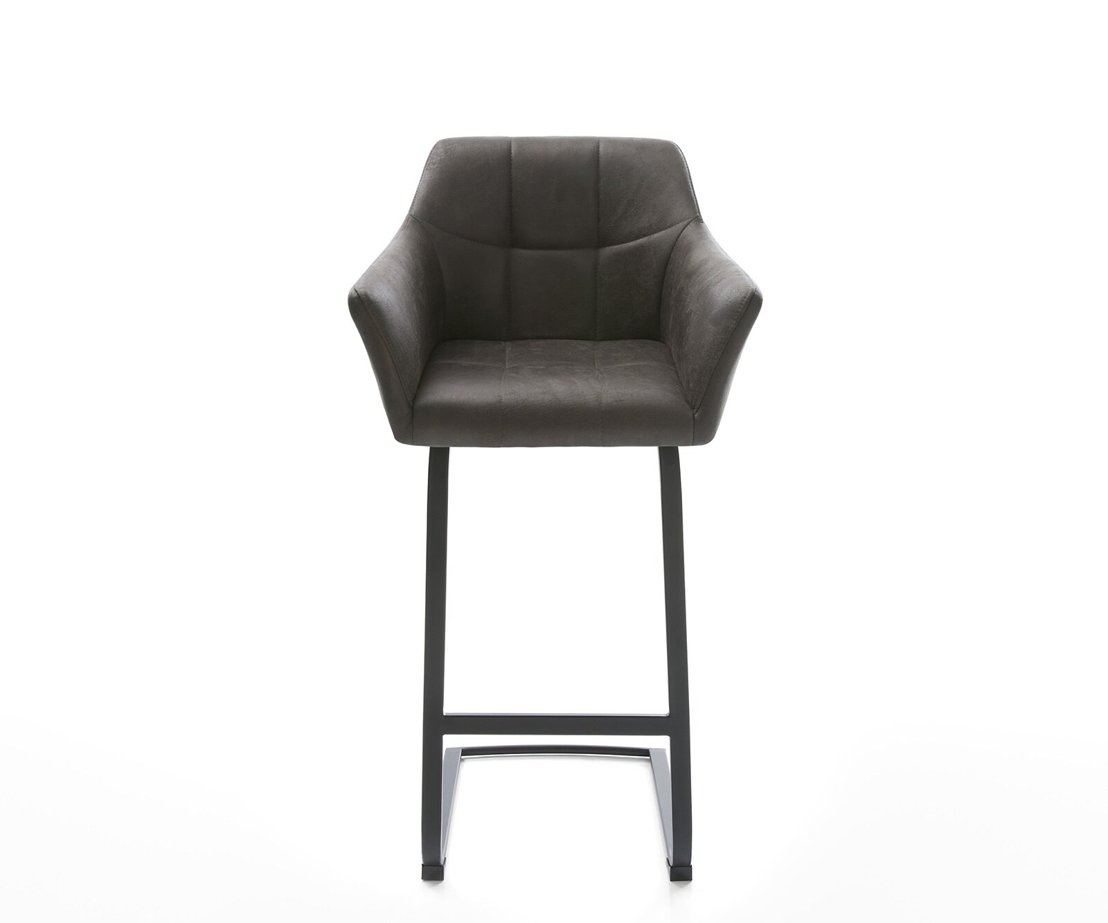 Chaise-de-bar Yulo-Flex vintage anthracite cantilever plat métal 1