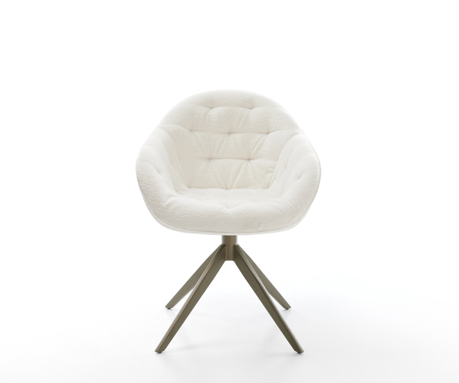 Chaise-pivotante Gaio-Flex bouclé doux beige pied croisé large aspect titane pivotement sur 360° fonction bascule 2