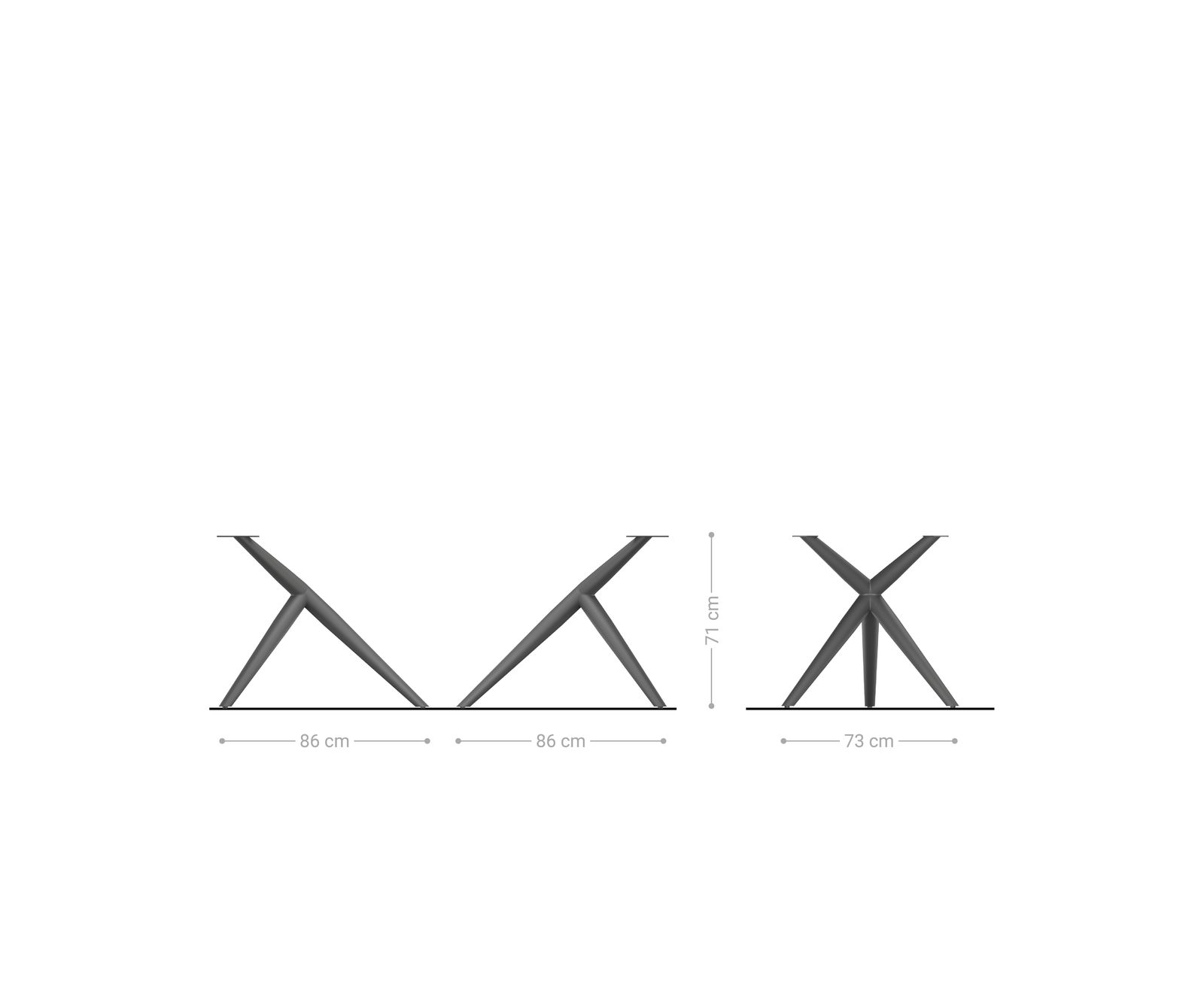 Piètement de table Estelar rond métal noir (set de 2 pièces) 2