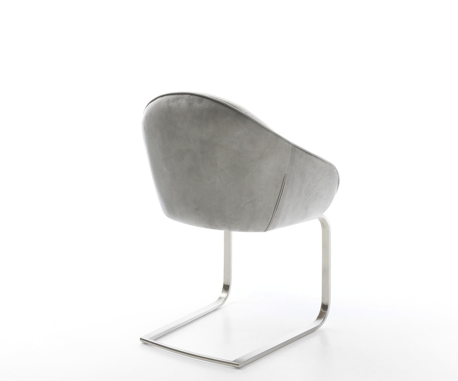 Cantilever Gaio-Flex velours gris pied cantilever plat acier inoxydable brossé 3 Cantilever Gaio-Flex velours gris pied cantilever plat acier inoxydable brossé 3