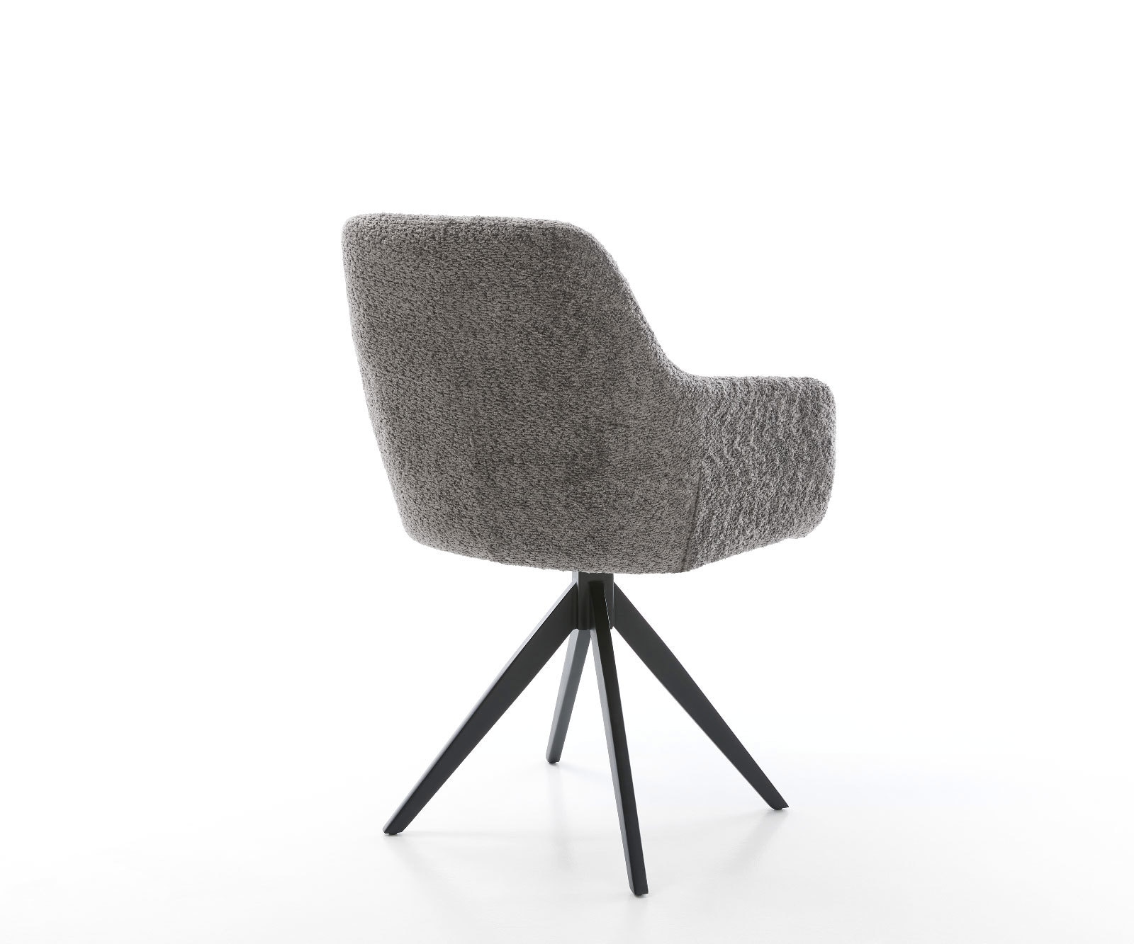 Chaise-de-salle-à-manger Pejo-Flex bouclé gris pied croisé angulaire noir ressorts ensachés 4 Chaise-de-salle-à-manger Pejo-Flex bouclé gris pied croisé angulaire noir ressorts ensachés 4