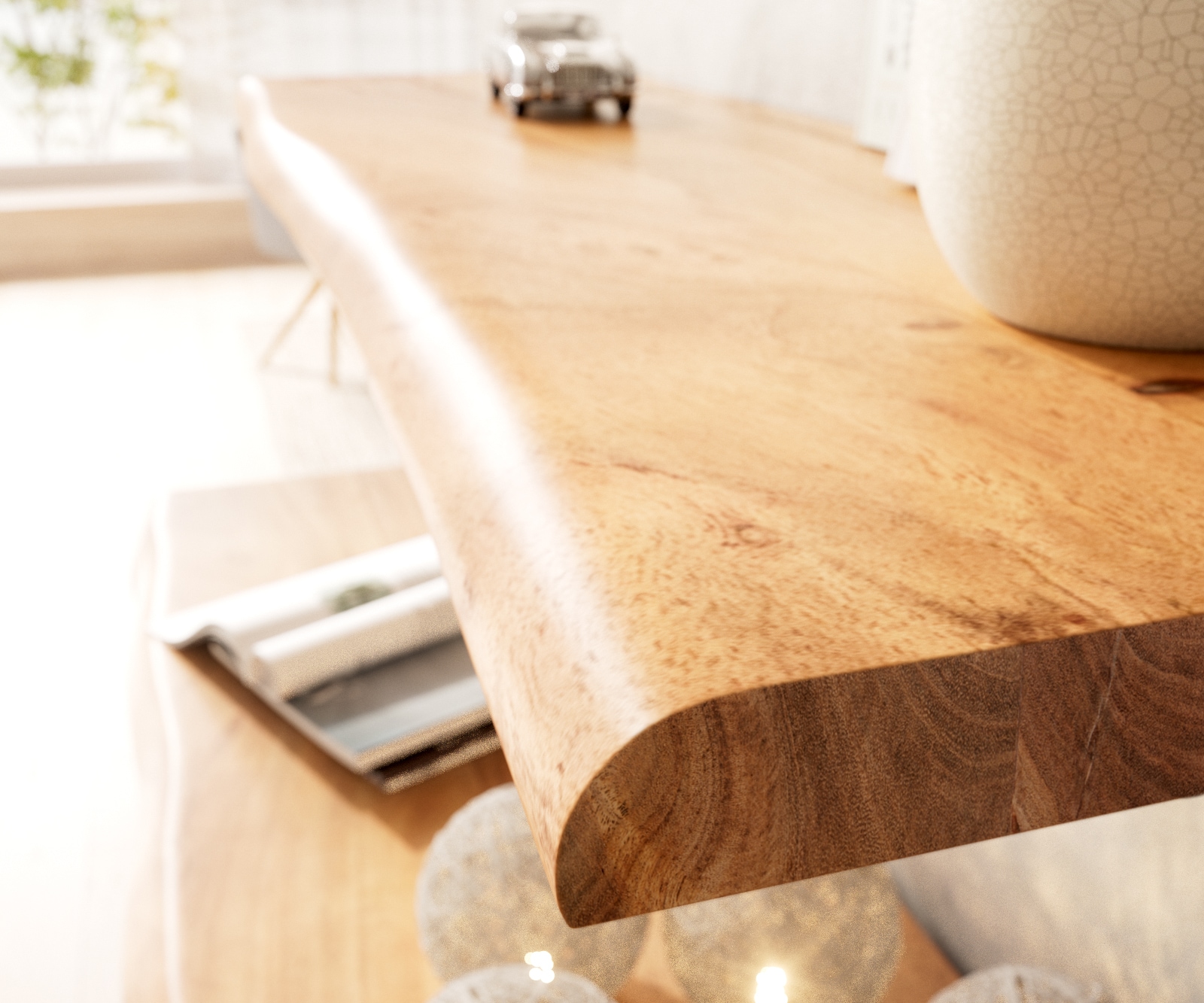 Étagère-murale Live-Edge 100 cm acacia nature bord d'arbre massif 3 Étagère-murale Live-Edge 100 cm acacia nature bord d'arbre massif 3