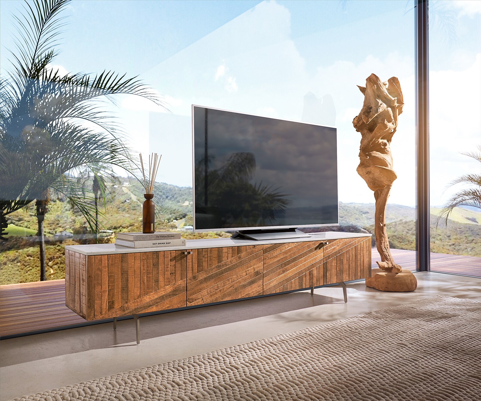 Tige De Bambou Naturel 200 Cm - Diamètre 5-6 Cm, Couleur Noir/marron - Traitée Sel De Bore Contre Insectes - Pour Construction, Décoration, Jardin