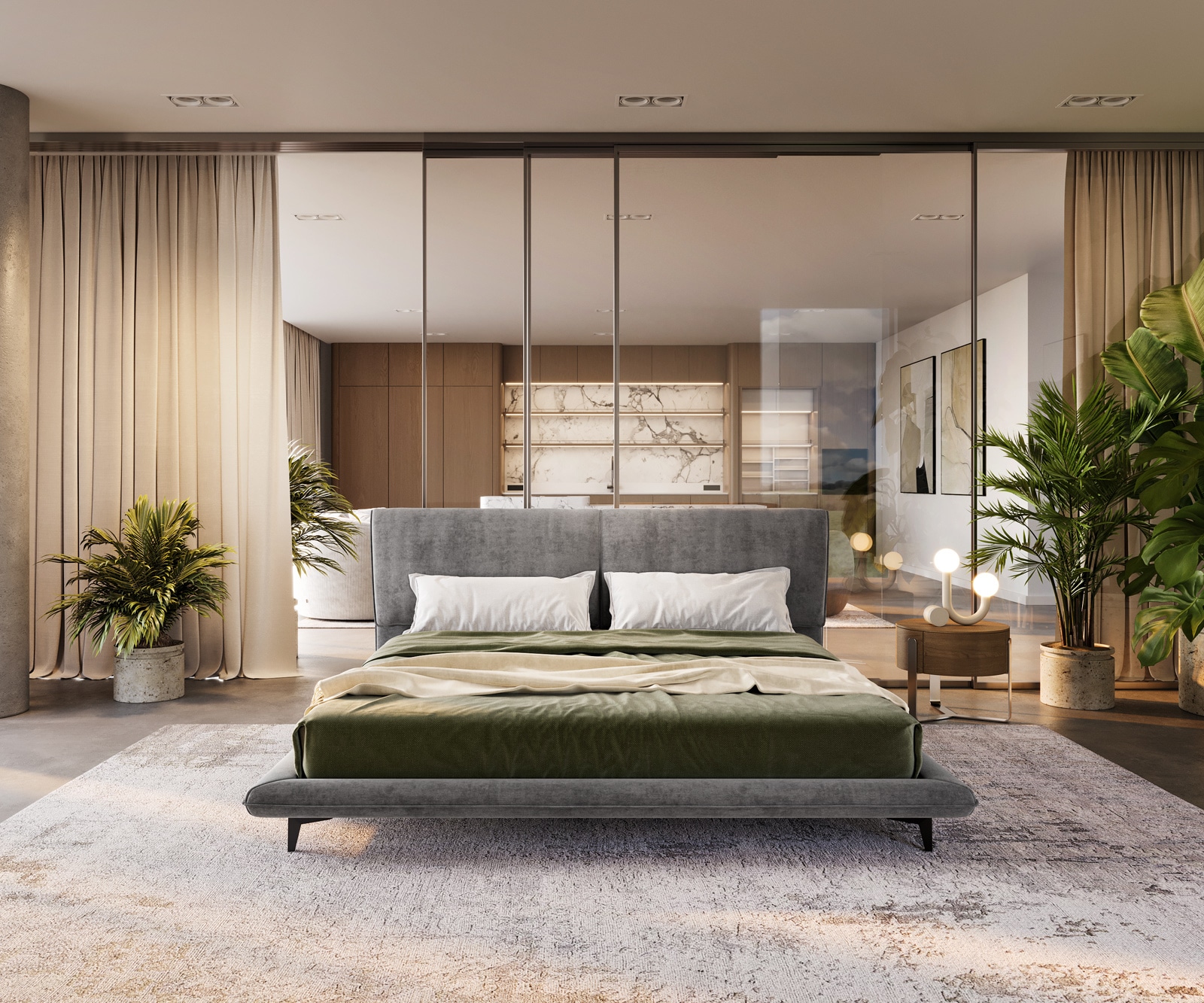 Sommier rembourré Cusino 180x200 cm microfibre grise 2 Sommier rembourré Cusino 180x200 cm microfibre grise 2