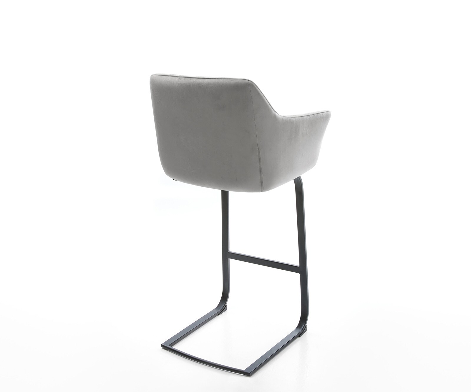 Chaise-de-bar Yulo-Flex velours gris chaise cantilever métal plat 4