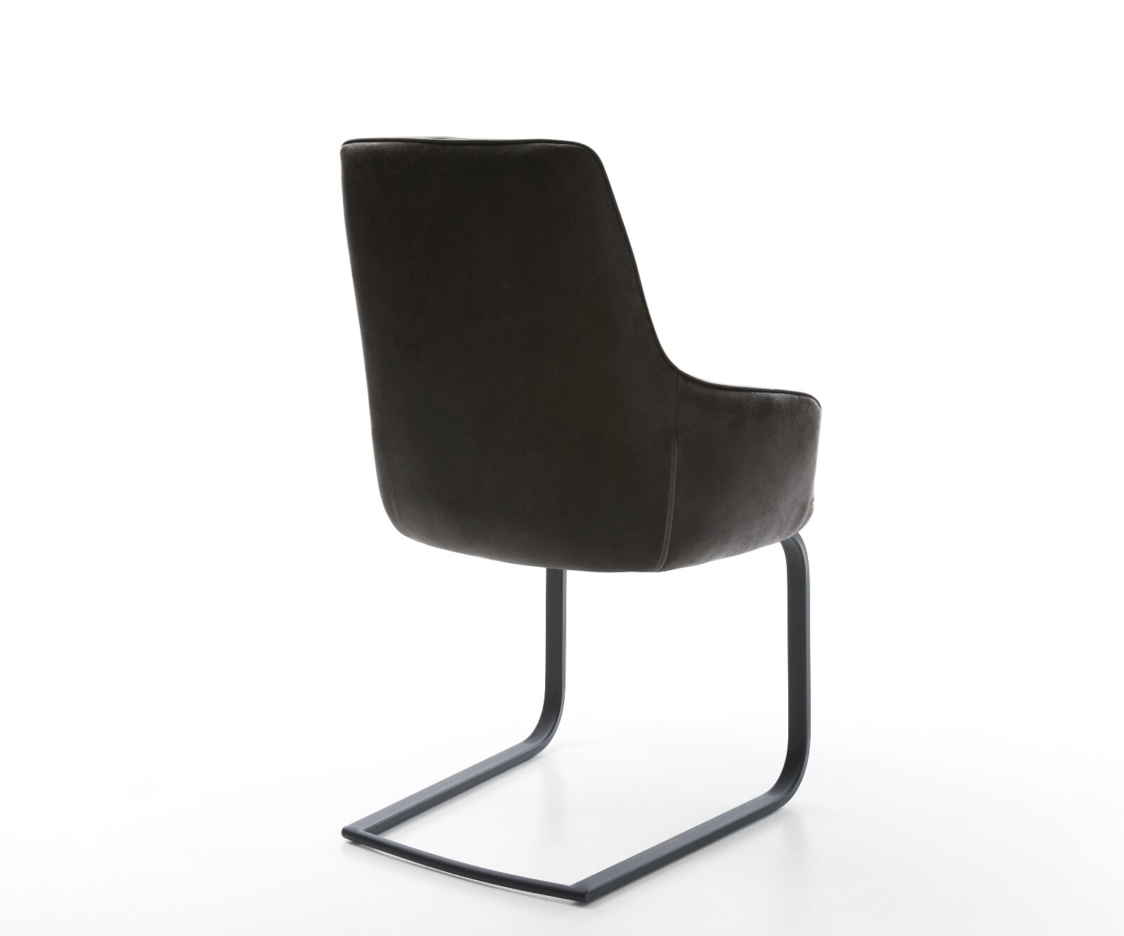 Cantilever Zelia-Flex avec accoudoirs microfibre antracite vintage pied cantilever plat noir ressorts ensachés 4