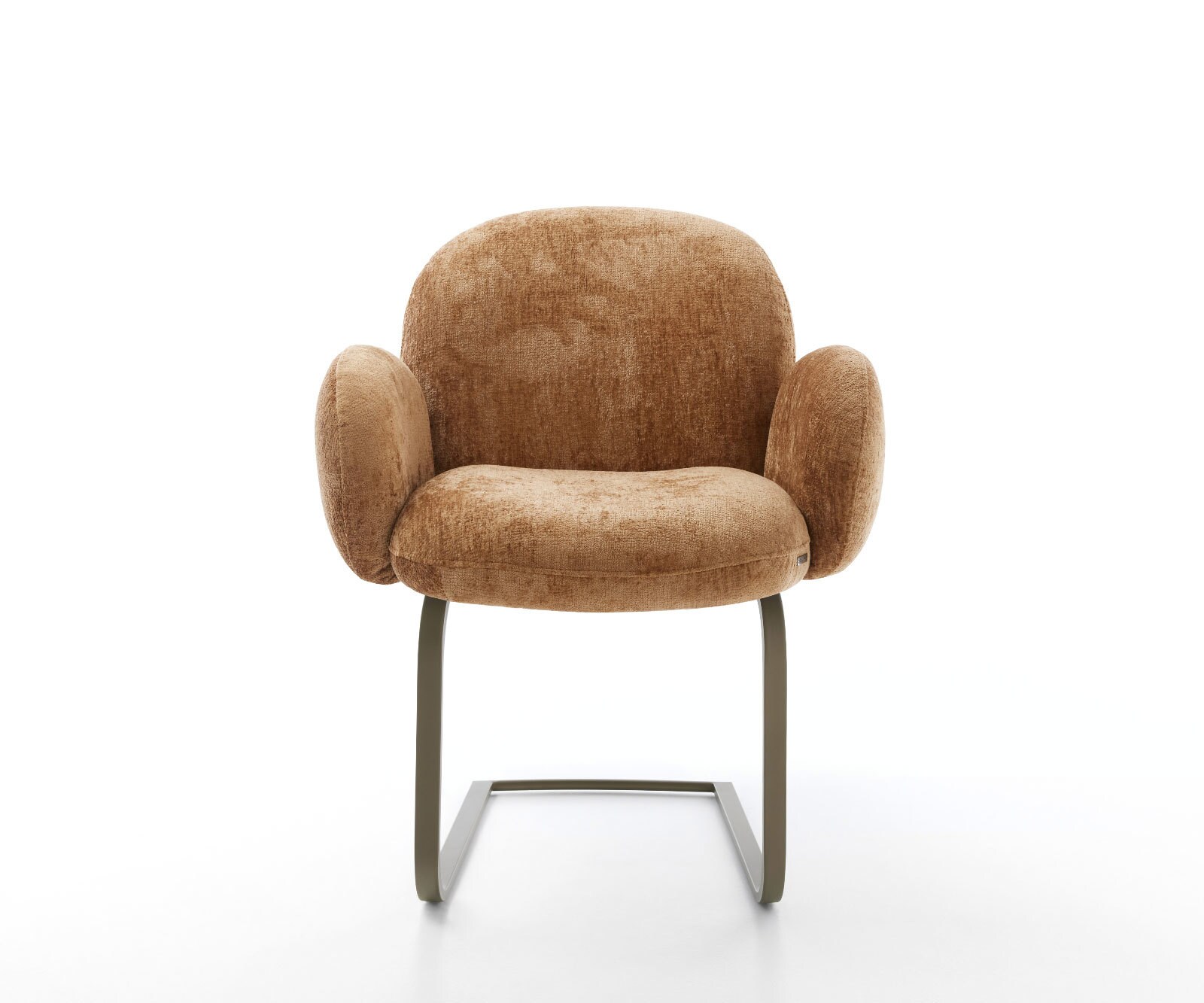 Cantilever Nube-Flex avec accoudoirs chenille rouille pied cantilever plat aspect titane ressorts ensachés 1 Cantilever Nube-Flex avec accoudoirs chenille rouille pied cantilever plat aspect titane ressorts ensachés 1