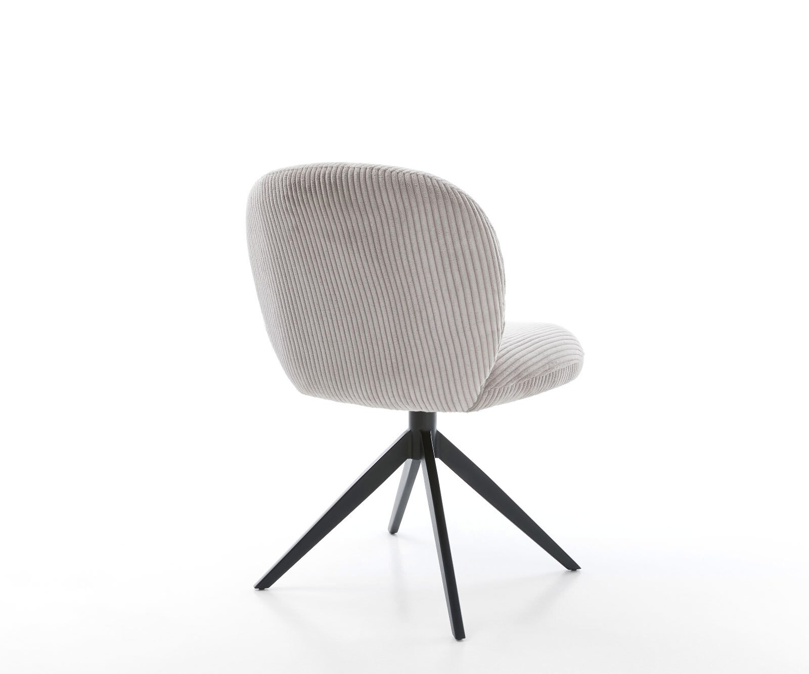 Chaise-pivotante Nube-Flex côtelé gris argenté pied croisé large noir pivotement sur 360° fonction bascule ressorts ensachés 4