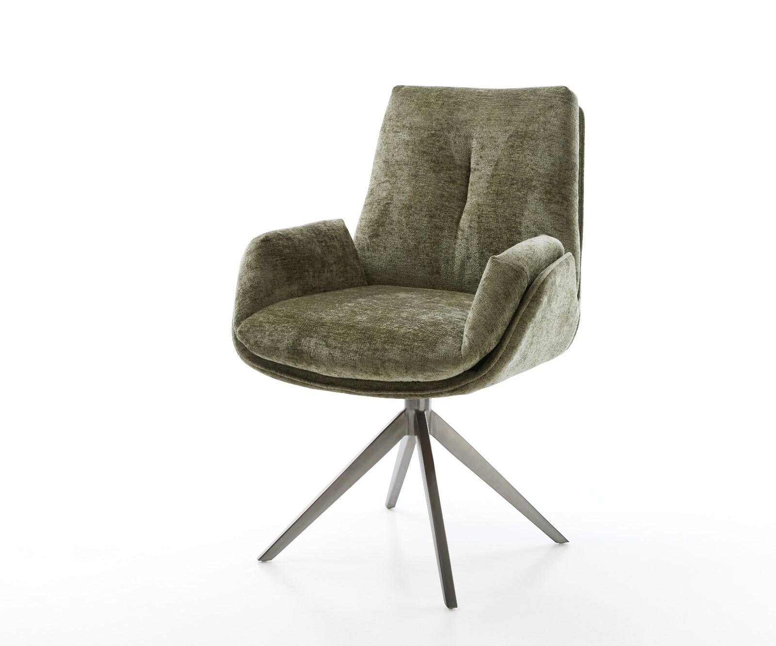 Chaise-pivotante Clea-Flex chenille olive pied croisé large grafiete pivotement sur 360° fonction bascule 1