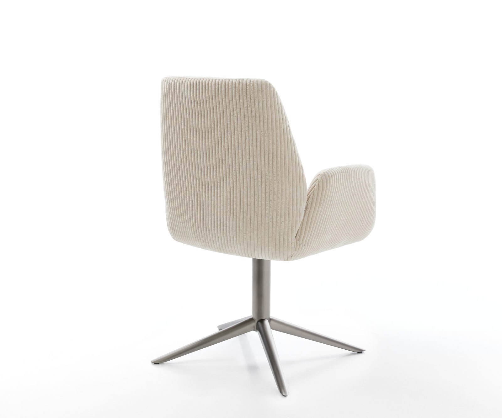 Chaise-pivotante Zoa-Flex côtelé beige pied de chaise 4 branches grafiete pivotement sur 360° fonction bascule ressorts ensachés 5