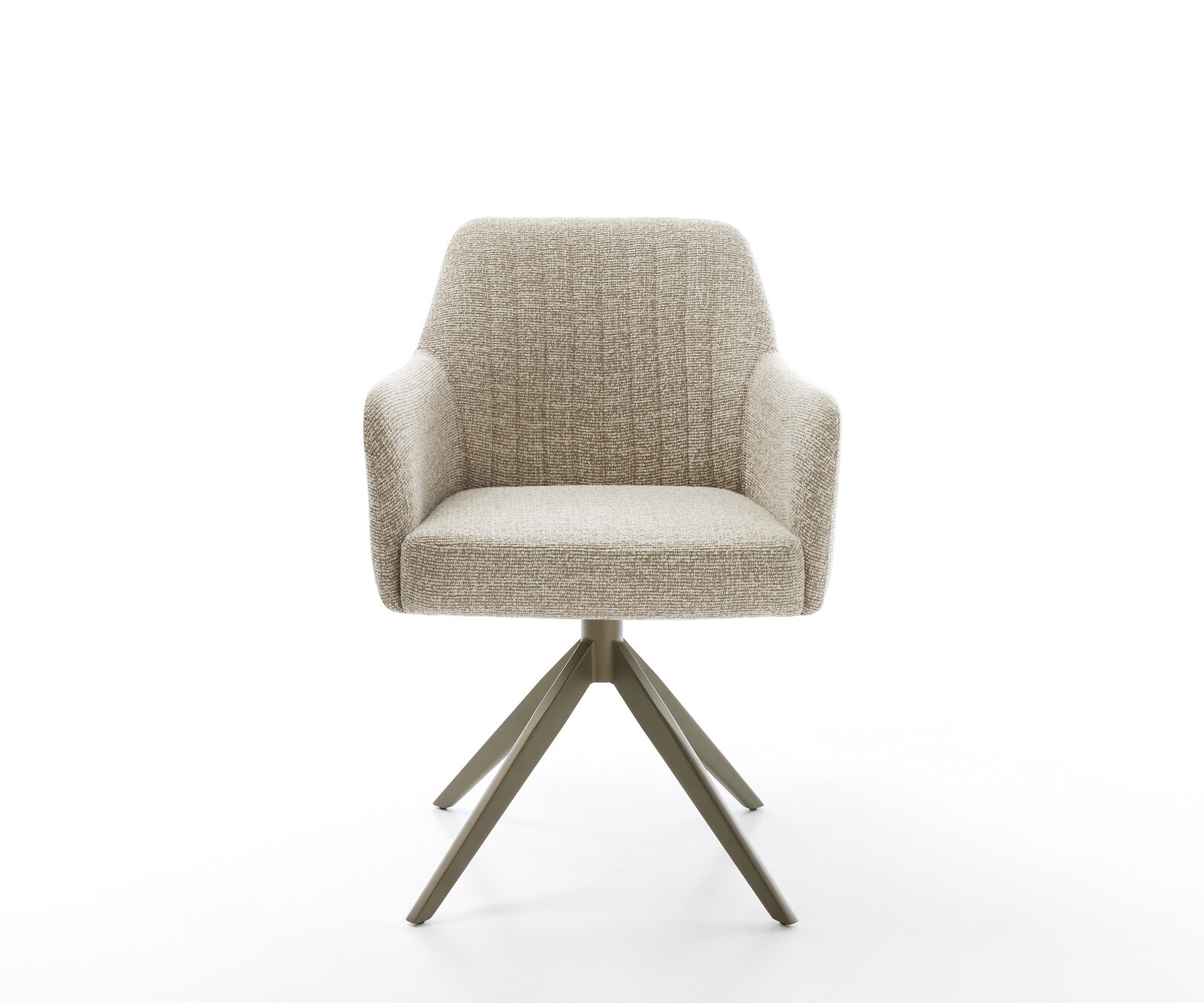 Chaise-pivotante Greg-Flex tissu tissé doux beige pied croisé large aspect titane pivotement sur 360° fonction bascule resorts ensachés 2