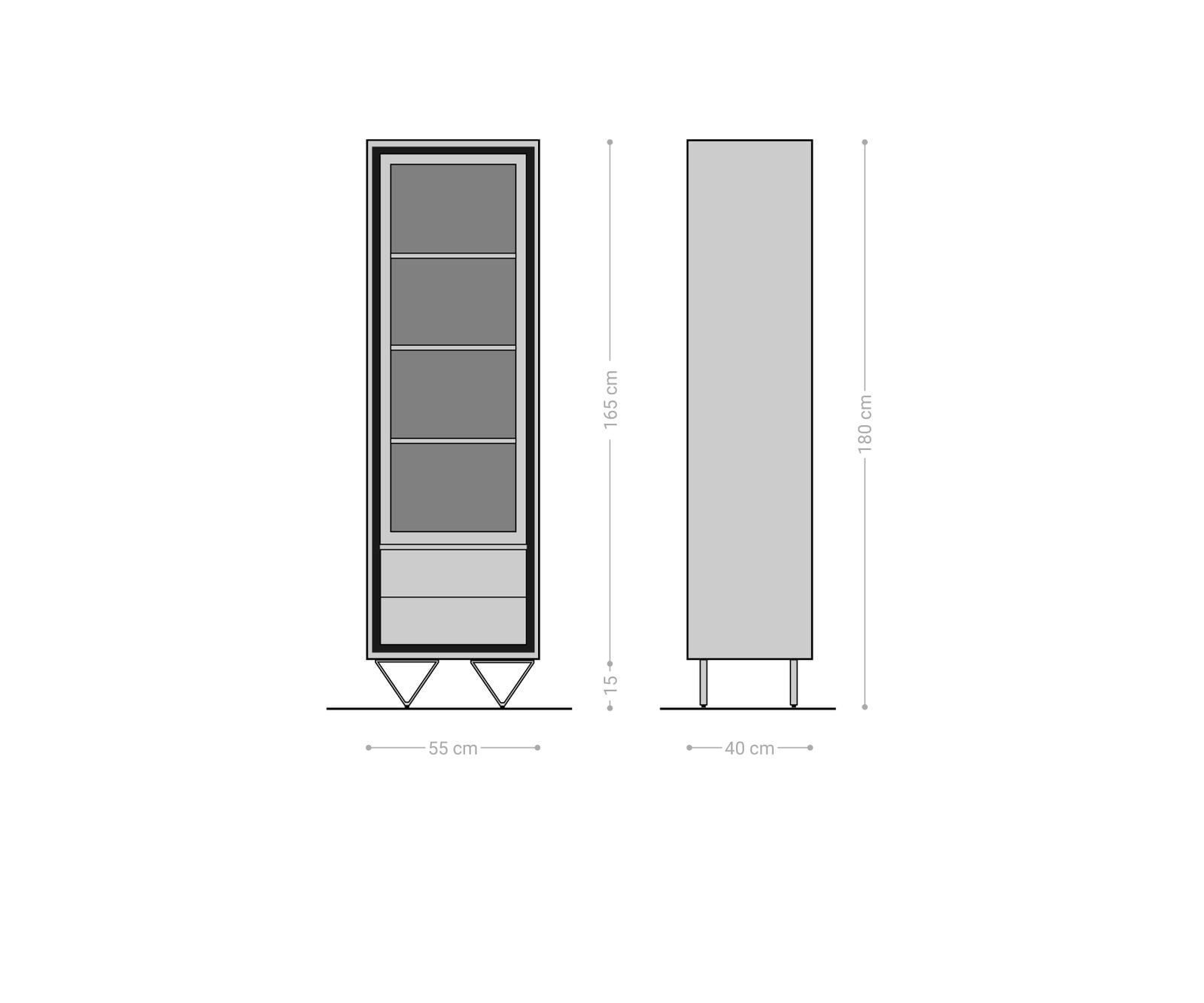 Vitrine Stonegrace 60x175 acacia nature 1portes  2 tiroirs placage en pierre pieds en V 6 Vitrine Stonegrace 60x175 acacia nature 1portes  2 tiroirs placage en pierre pieds en V 6
