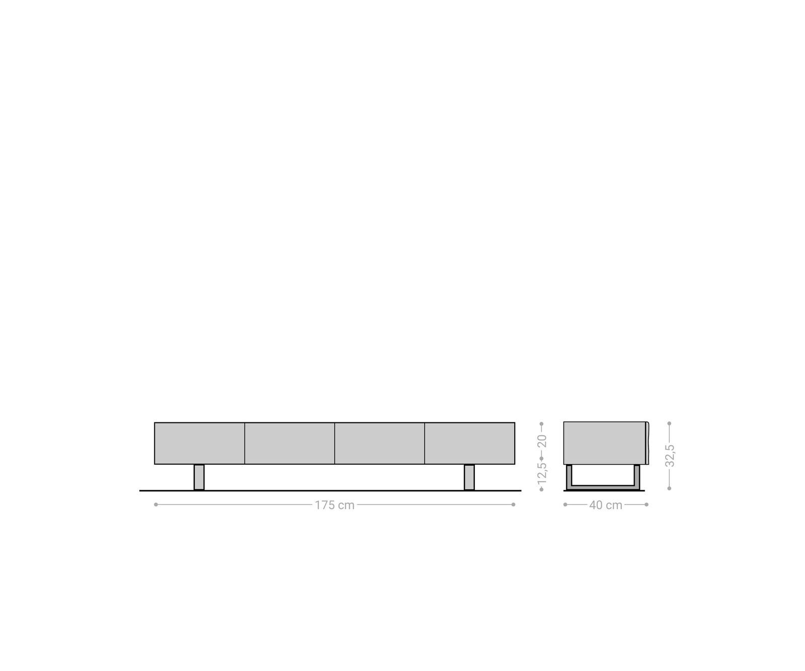 Meuble - TV New Live-Edge 175 cm acacia naturel 4 portes patin inox brossé 6