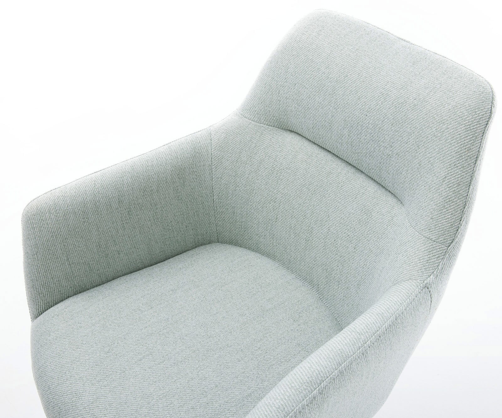 Chaise-de-salle-à-manger Pejo-Flex rayures Vert menthe pied croisé angulaire acier inoxydable brossé 3