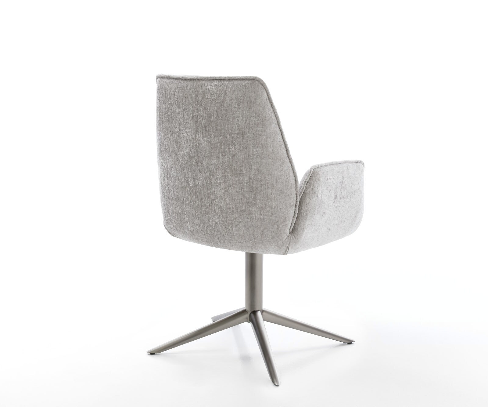 Chaise-pivotante Zoa-Flex chenille gris argenté pied de chaise 4 branches grafiete pivotement sur 360° fonction bascule ressorts ensachés 5