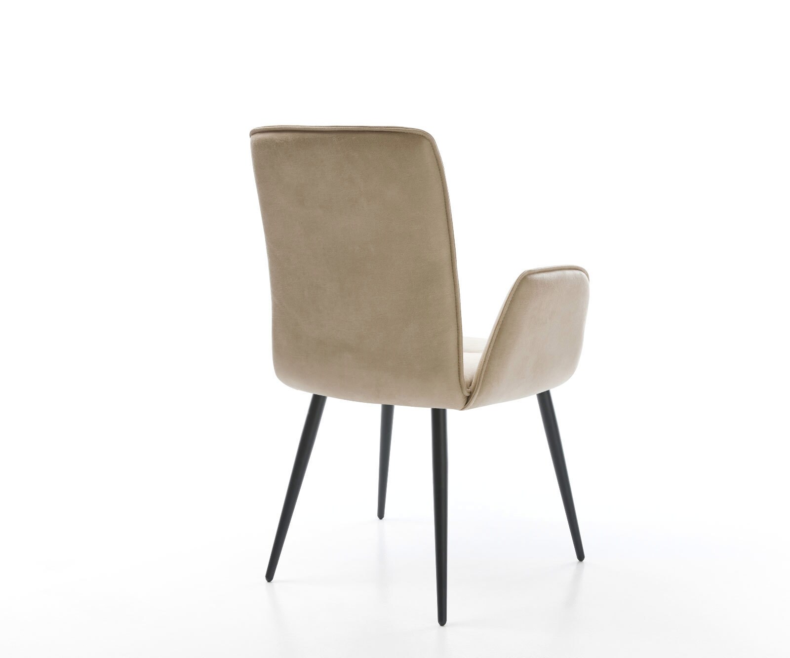 Chaise-de-salle-à-manger Vinja-Flex microvelours beige vintage 4 pieds coniques noir 5