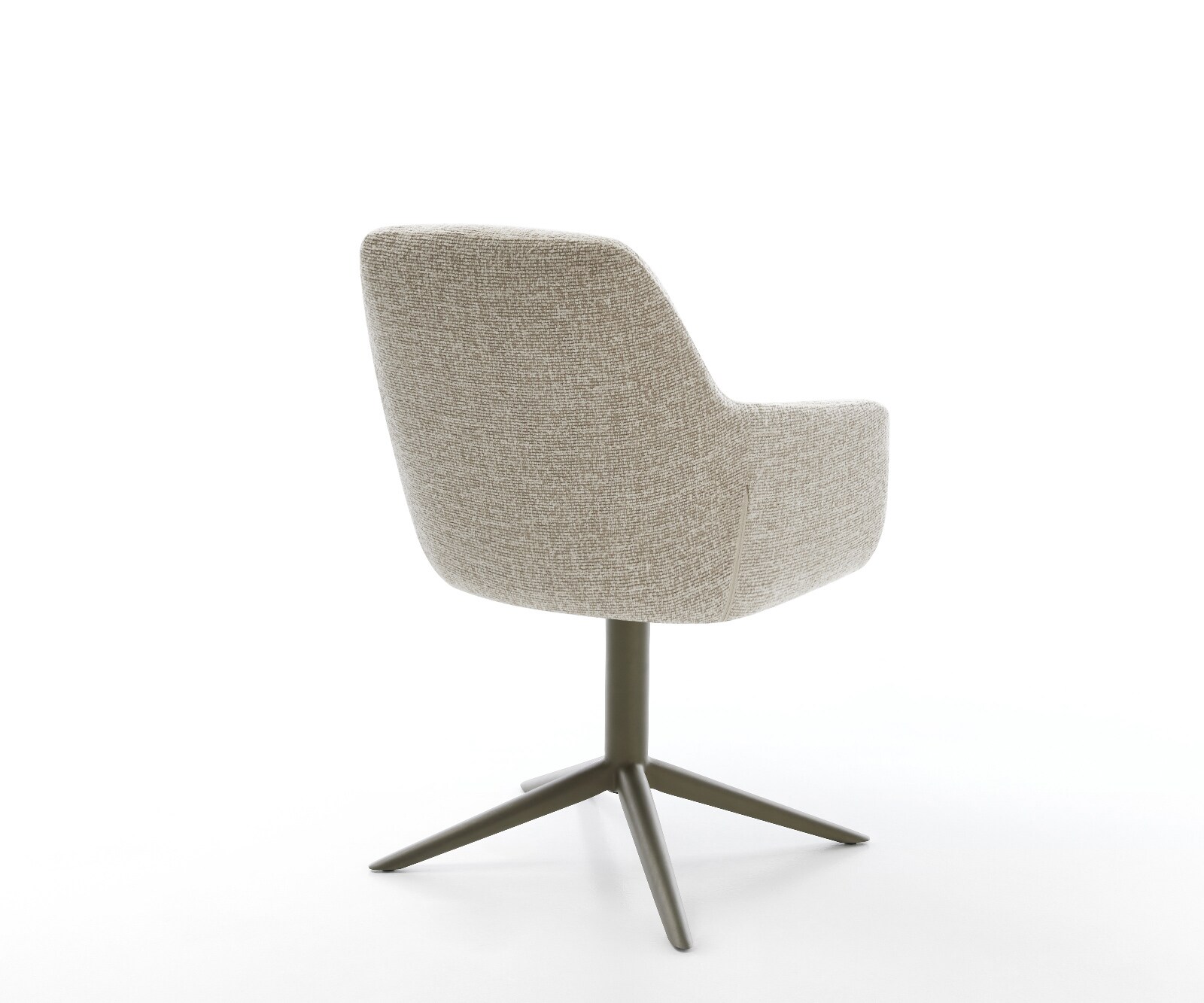 Chaise-pivotante Pejo-Flex tissu tissé doux beige pied de chaise 4 branches aspect titane pivotement sur 360° fonction bascule resorts ensachés 5