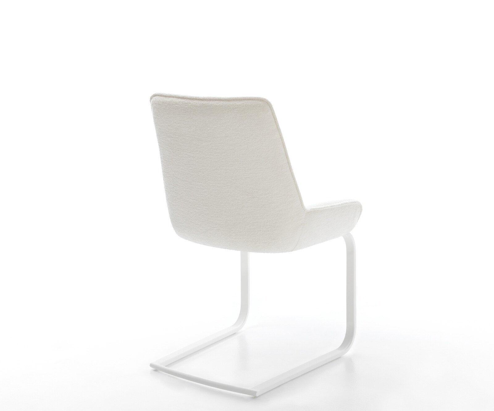 Cantilever Taimi-Flex bouclé doux beige pied cantilever plat blanc 5
