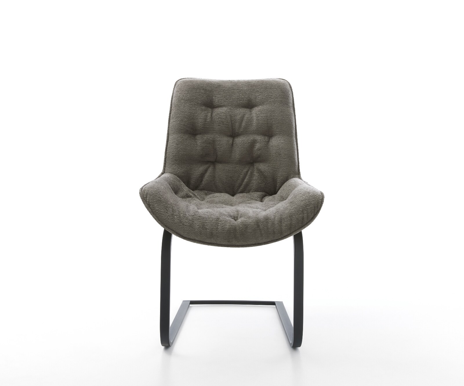 Cantilever Taimi-Flex bouclé doux couleur boue pied cantilever plat noir 2