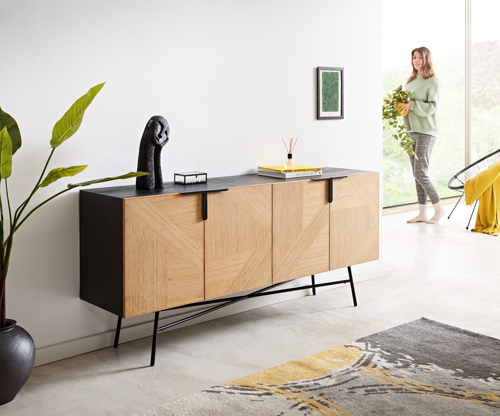 Buffet Mikkusu bambou naturel mangue noir 2