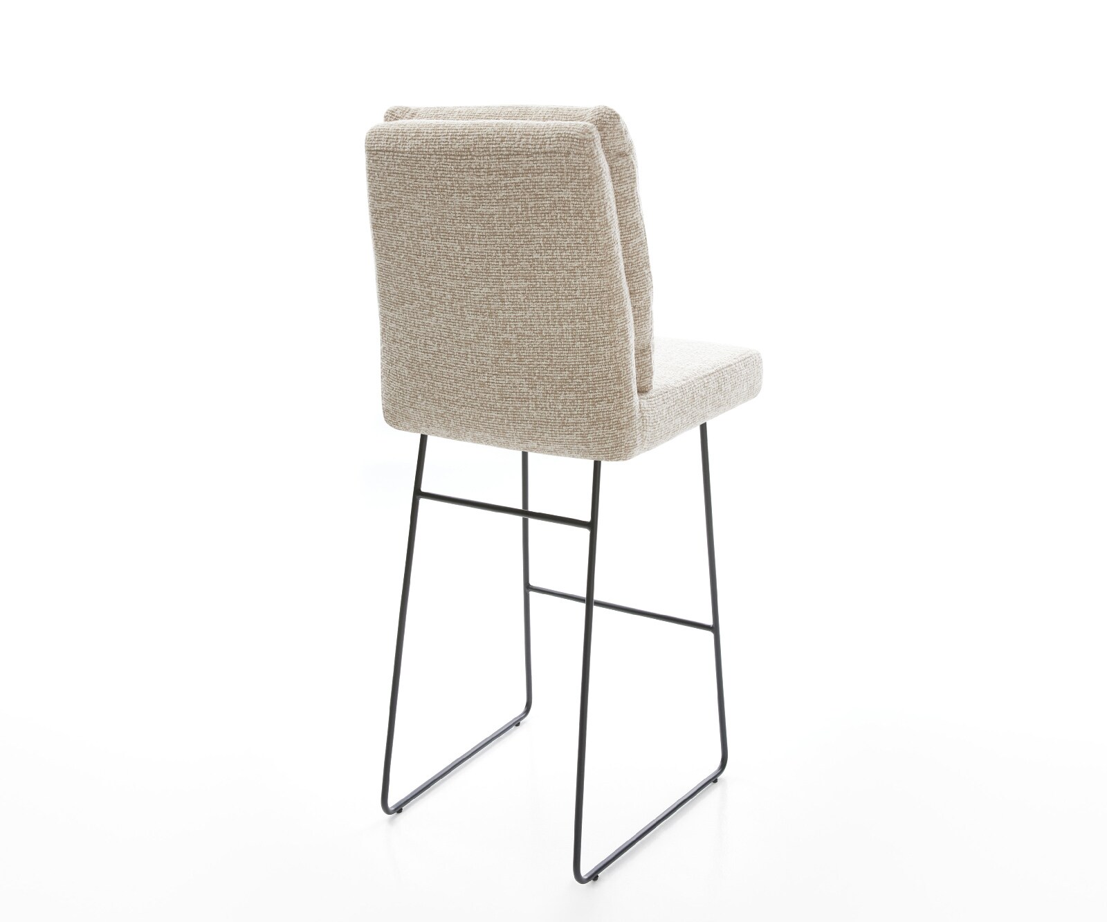 Chaise-de-bar Pela-Flex Tissu tissé doux Beige Pied trapèze noir Noir 5