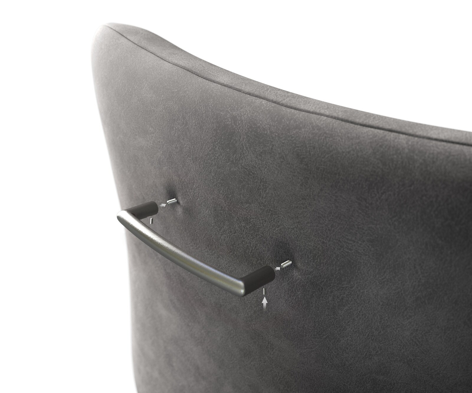 Poignée-de-fauteuil-de-bar Flex Rond en acier inoxydable Argent 2