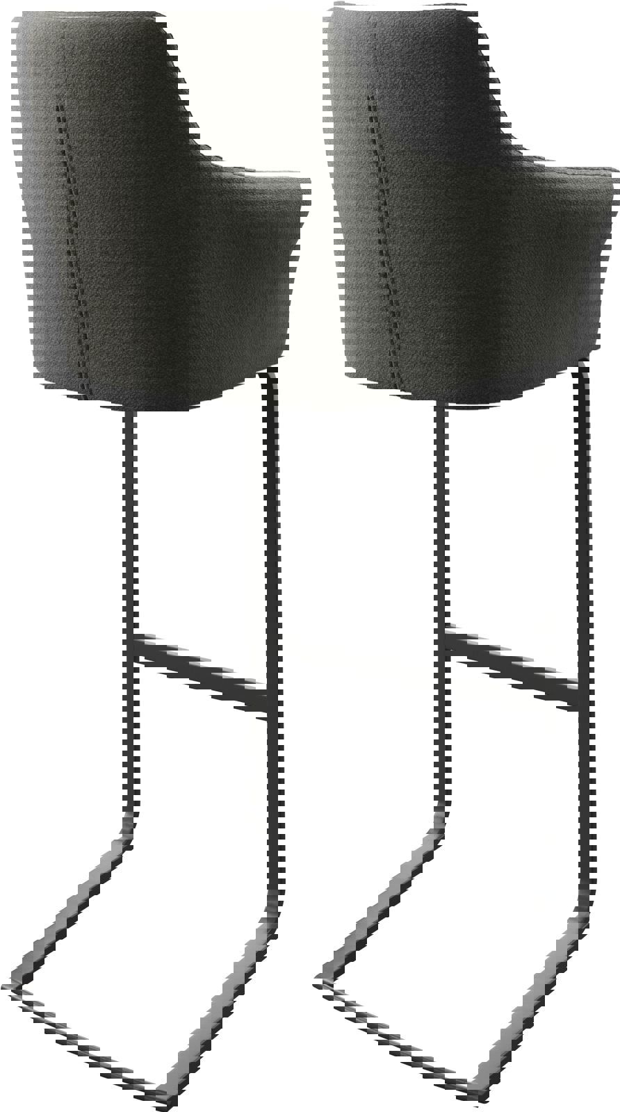 Chaise-de-bar Yulo-Flex tissu texturé anthracite chaise cantilever métal plat 4 Chaise-de-bar Yulo-Flex tissu texturé anthracite chaise cantilever métal plat 4