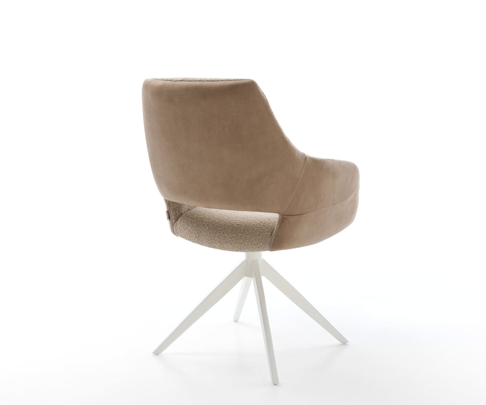 Chaise-pivotante Yago-Flex avec accoudoirs tissu mixte couleur boue pied croisé large blanc pivotement sur 360° fonction bascule ressorts ensachés 4 Chaise-pivotante Yago-Flex avec accoudoirs tissu mixte couleur boue pied croisé large blanc pivotement sur 360° fonction bascule ressorts ensachés 4