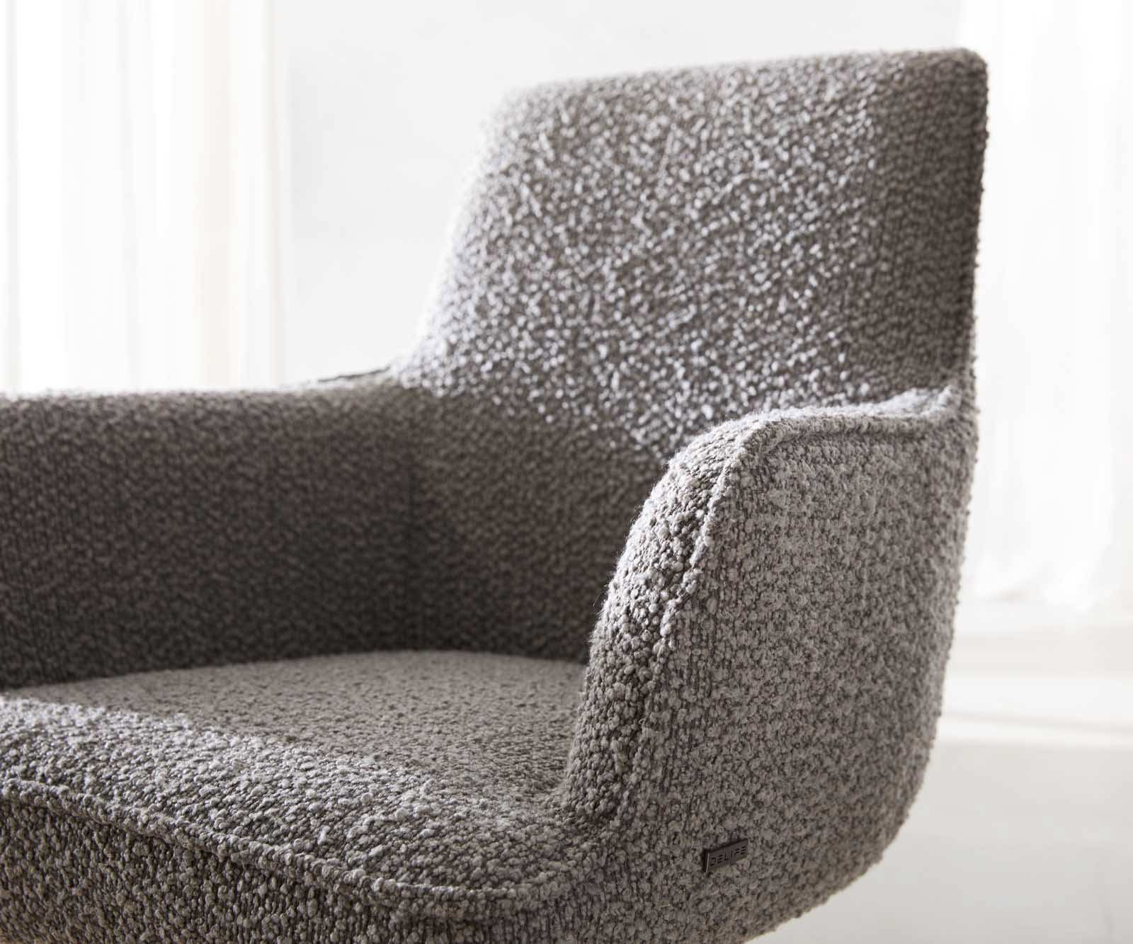 Cantilever Heira-Flex avec accoudoirs bouclé gris argenté pied cantilever plat acier inoxydable brossé ressorts ensachés 3 Cantilever Heira-Flex avec accoudoirs bouclé gris argenté pied cantilever plat acier inoxydable brossé ressorts ensachés 3