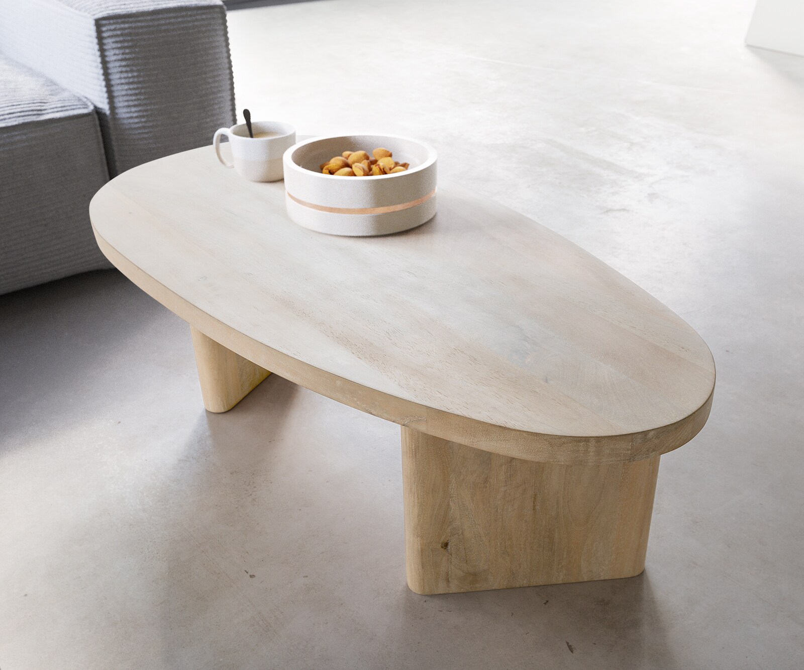 Table-basse Wido 110x50 cm Manguier White Wash 3