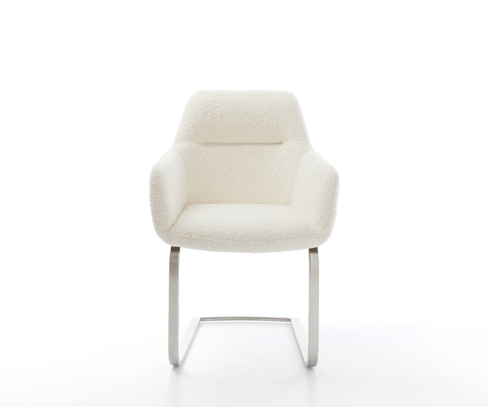 Cantilever Pejo-Flex bouclé blanc pied cantilever plat acier inoxydable brossé ressorts ensachés 1 Cantilever Pejo-Flex bouclé blanc pied cantilever plat acier inoxydable brossé ressorts ensachés 1
