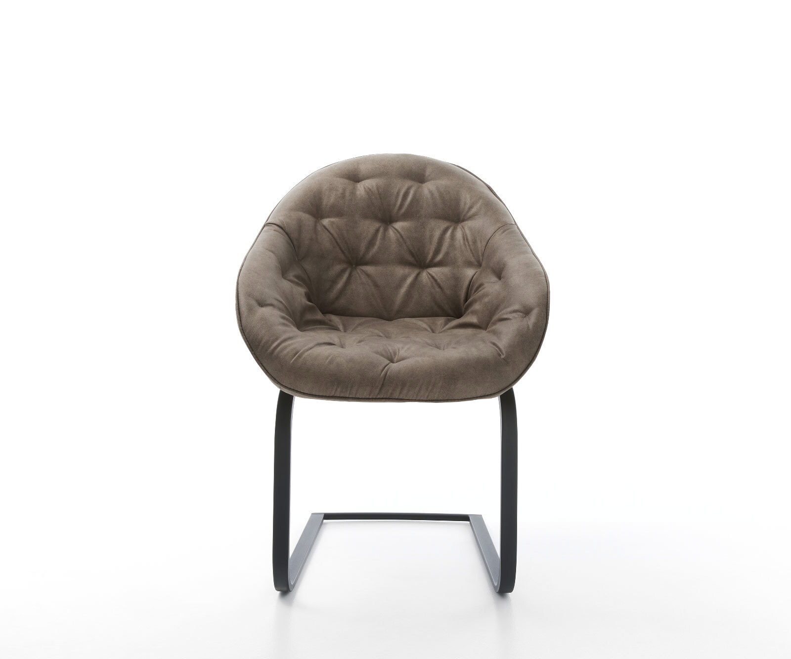 Cantilever Gaio-Flex microvelours taupe vintage pied cantilever plat noir 1 Cantilever Gaio-Flex microvelours taupe vintage pied cantilever plat noir 1